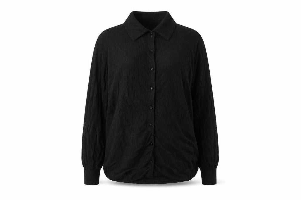 Front view of Next women’s black collared button cardigan jumper m regular viscose blend