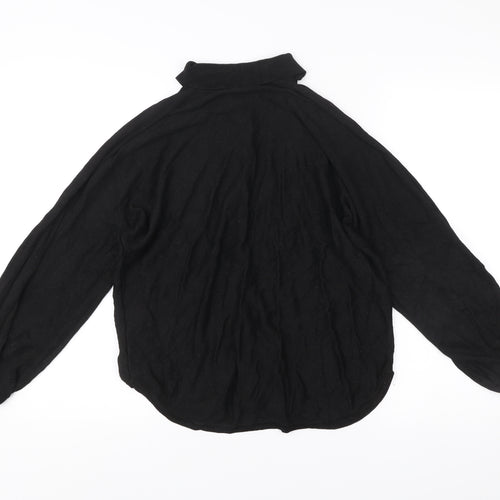 Next Womens Black Collared Button Cardigan Jumper M Regular Viscose Blend