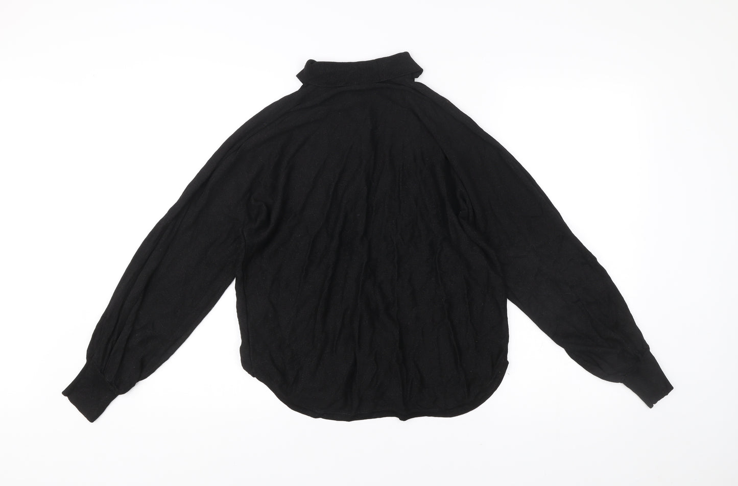 Next Womens Black Collared Button Cardigan Jumper M Regular Viscose Blend