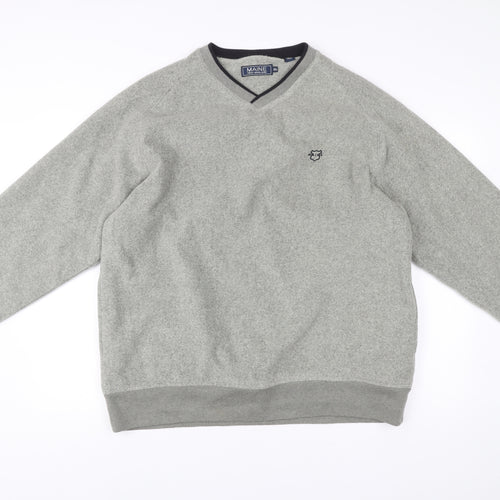 Maine New England Men’s Grey XL V-Neck Pullover Jumper