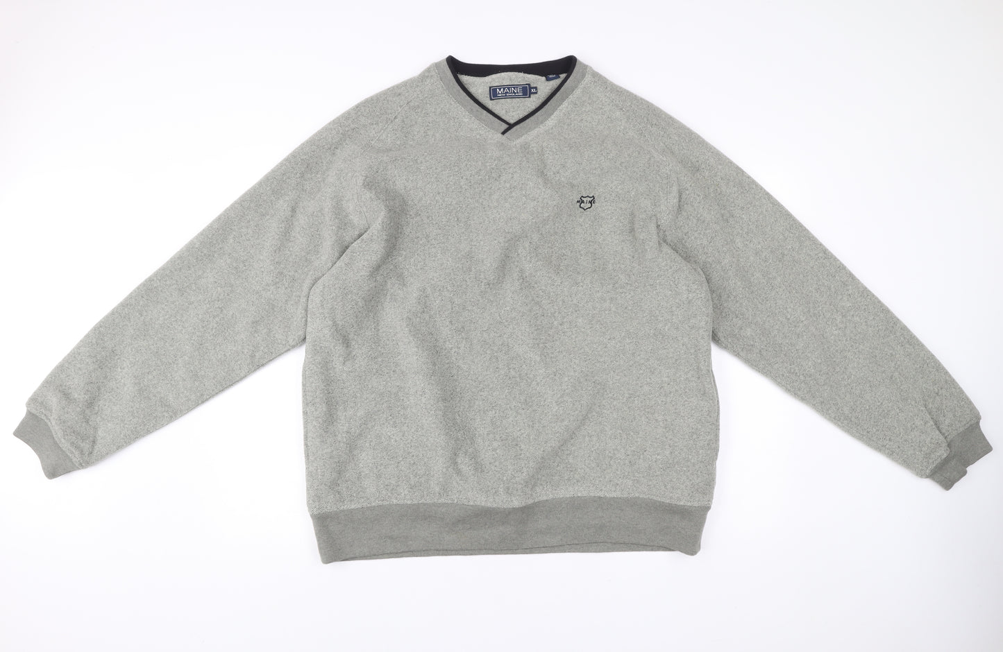 Maine New England Men’s Grey XL V-Neck Pullover Jumper