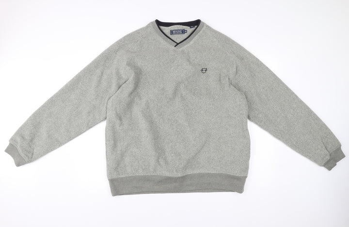 Maine New England Men’s Grey XL V-Neck Pullover Jumper
