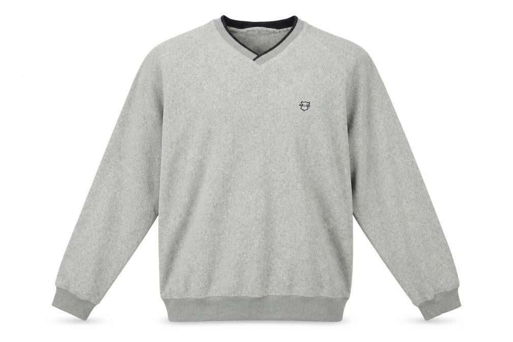 Front view of Maine New England Men’s Grey XL V-Neck jumper