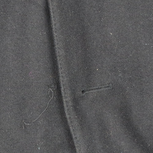 Tom English Men's Black Wool Blend Pea Coat Jacket Size S