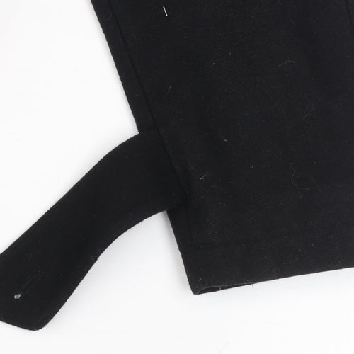 Tom English Men's Black Wool Blend Pea Coat Jacket Size S