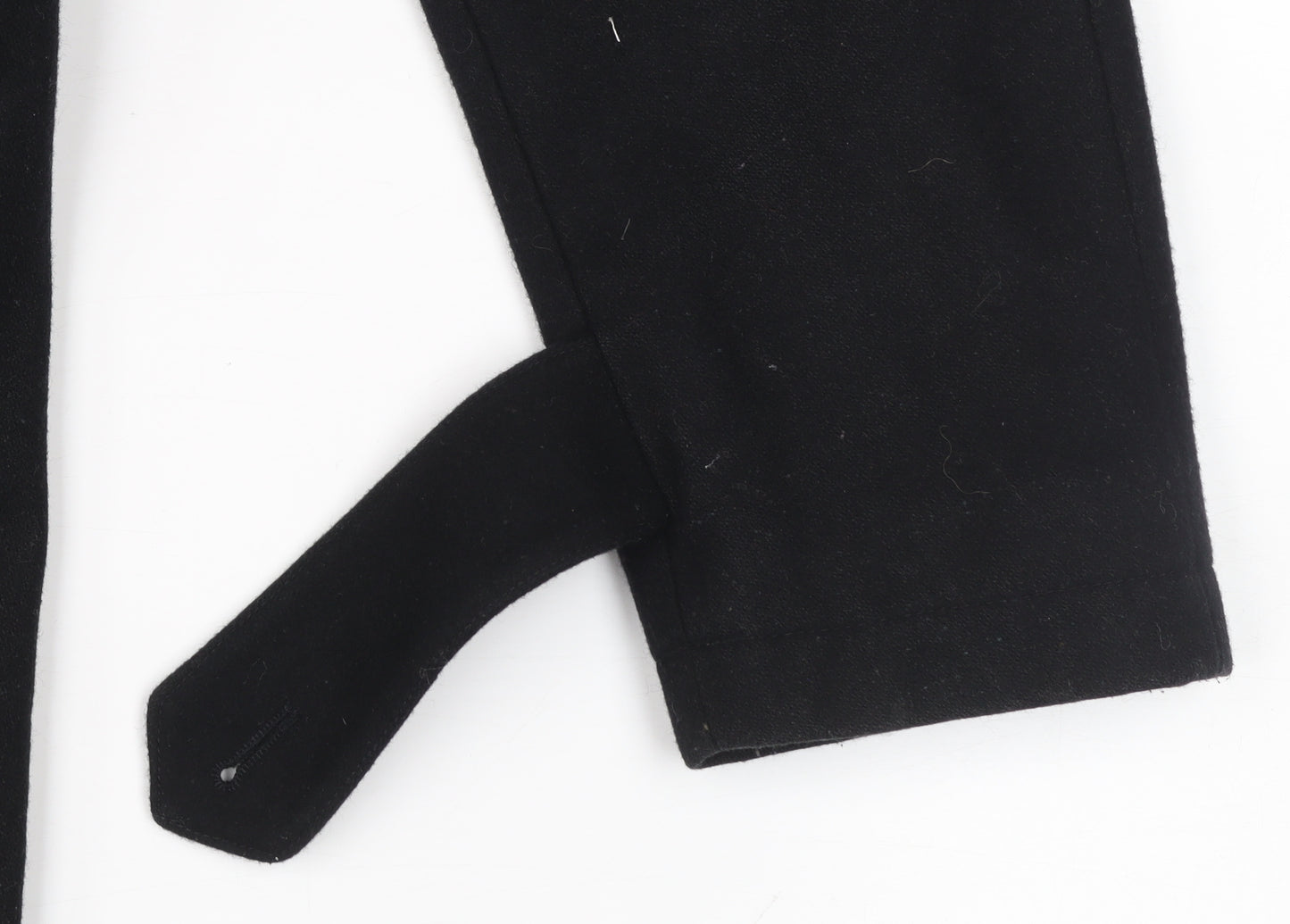 Tom English Men's Black Wool Blend Pea Coat Jacket Size S