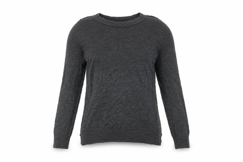 Front view of Atmosphere women’s grey, size UK 4, crew neck long sleeve jumper
