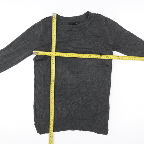 Atmosphere Womens Grey Size 4 Crew Neck Long Sleeve Pullover Jumper