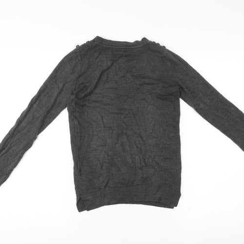 Atmosphere Womens Grey Size 4 Crew Neck Long Sleeve Pullover Jumper