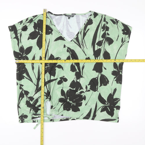 Bonmarché Women’s Green Floral V-Neck Blouse Size 24