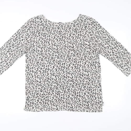 Gap Women’s Grey Animal Print Boat Neck Pullover Jumper L