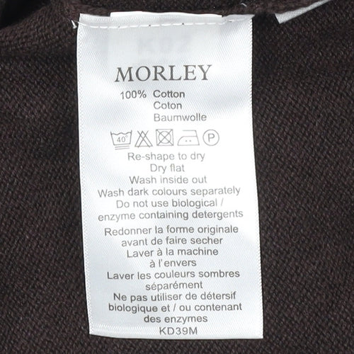 Morley Mens Brown 2XL Cotton 1/2 Zip Mock Neck Jumper