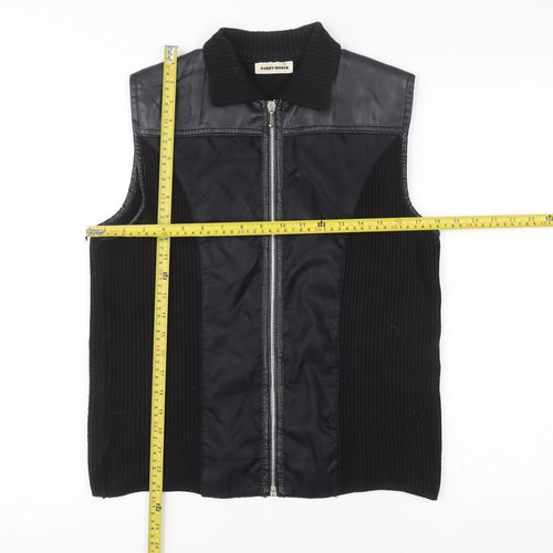 Gerry Weber Women's Black Wool Blend Waistcoat Vest Size 40 Zip Up