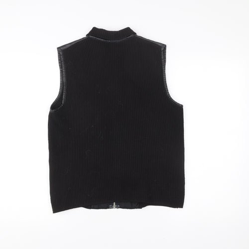 Gerry Weber Women's Black Wool Blend Waistcoat Vest Size 40 Zip Up