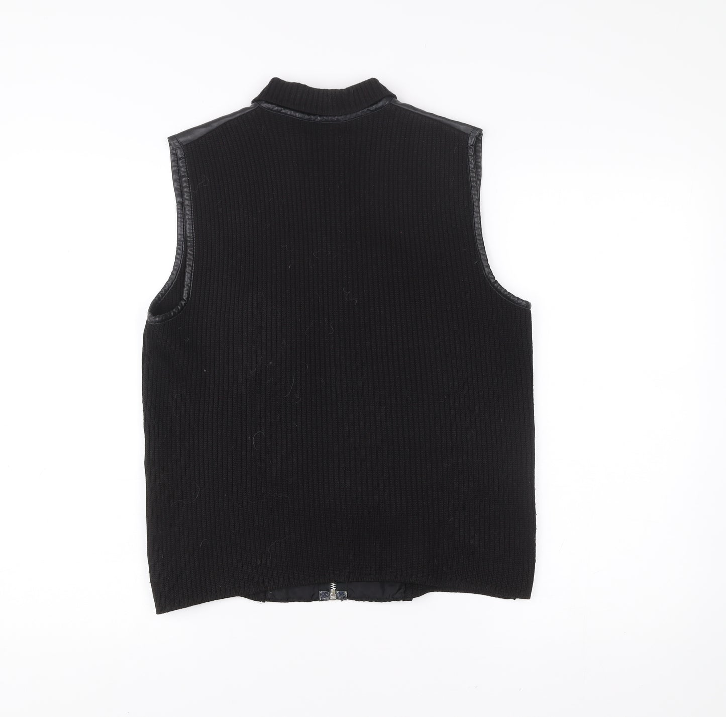 Gerry Weber Women's Black Wool Blend Waistcoat Vest Size 40 Zip Up