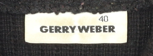 Gerry Weber Women's Black Wool Blend Waistcoat Vest Size 40 Zip Up