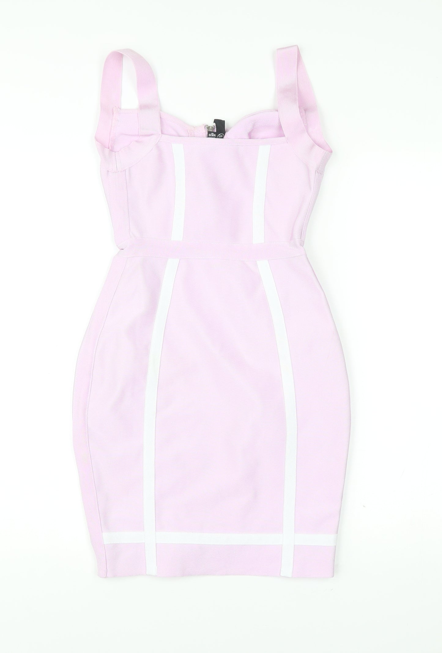 Missguided Women’s Pink Bodycon Dress UK 6 Knee Length Sleeveless Party