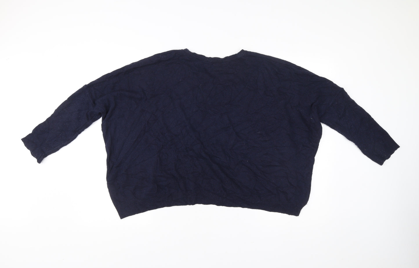 ese O ese Womens Blue M Pullover Jumper Crew Neck Knit Relaxed Fit