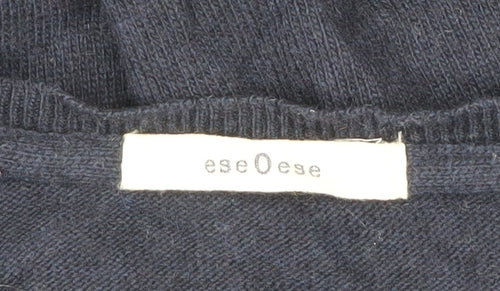 ese O ese Womens Blue M Pullover Jumper Crew Neck Knit Relaxed Fit