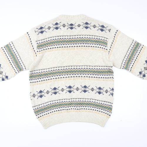 Marks and Spencer St Michael Men’s Beige Argyle Knit Jumper M