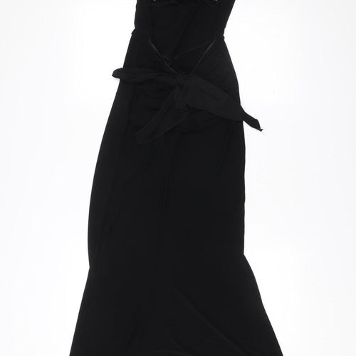 Spin London Womens Black Strapless Maxi Dress S/M Sequin Detail