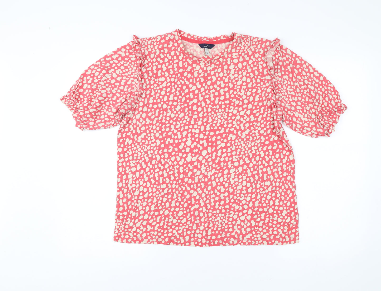 Joules Women’s Pink Animal Print Blouse UK 12 Puff Sleeve Tunic