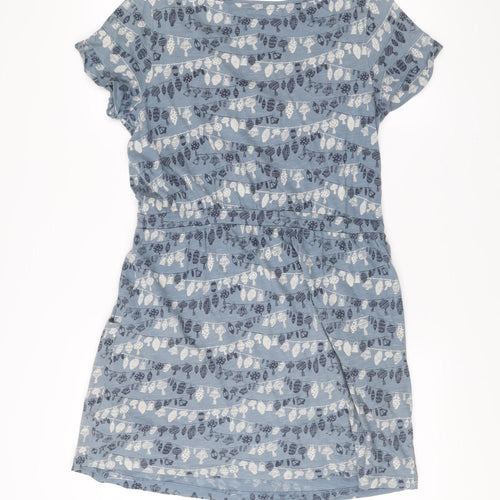 White Stuff Womens Blue Floral Cotton Shift Dress Size 12