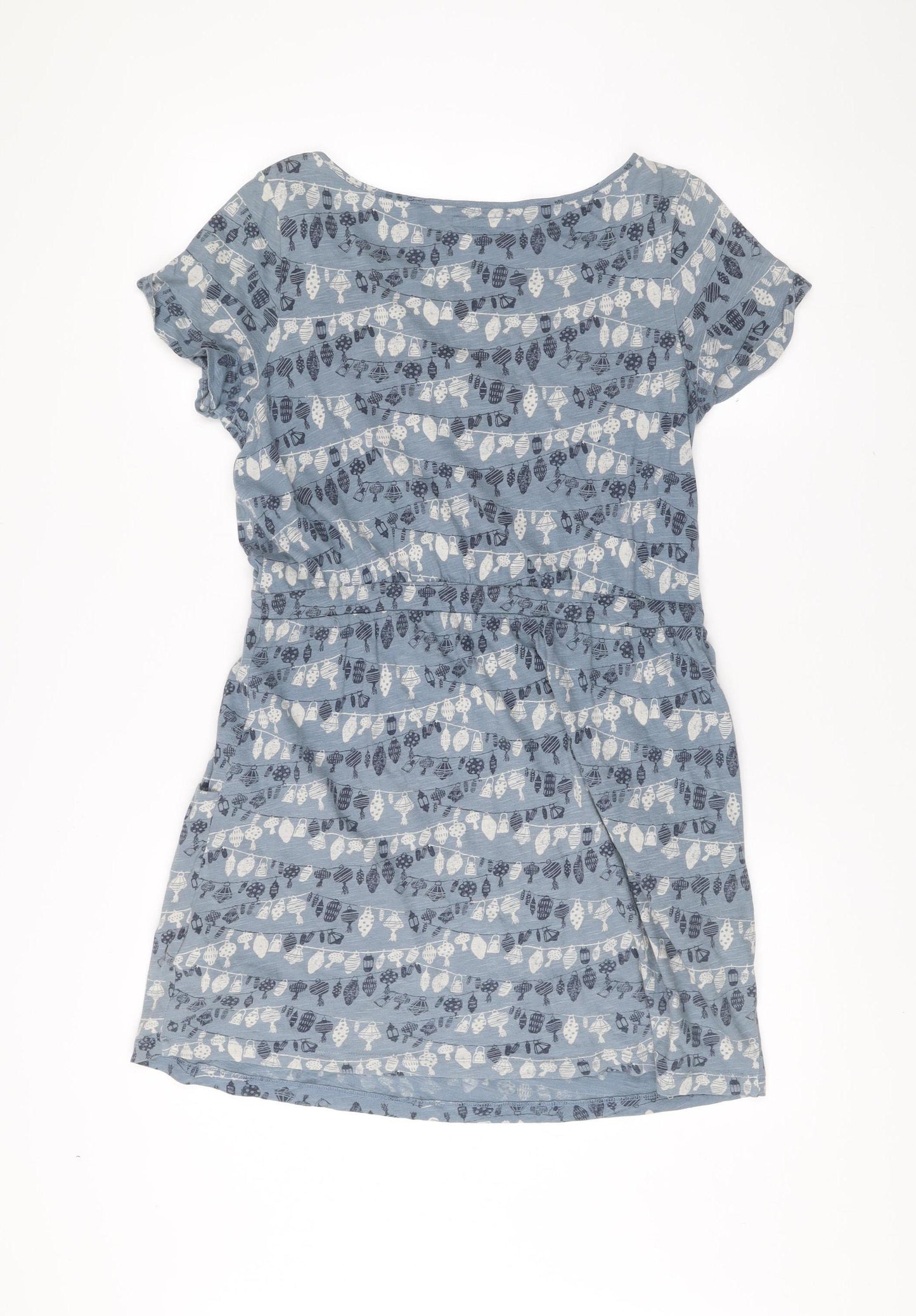 White Stuff Womens Blue Floral Cotton Shift Dress Size 12