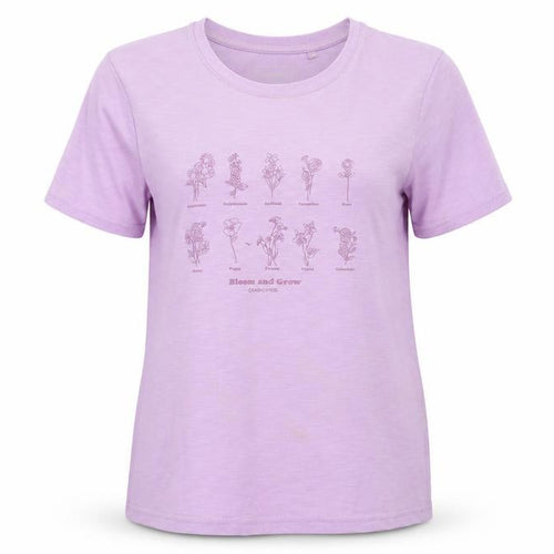Craghoppers Womens Purple Floral Print T-Shirt UK 8 Short Sleeve