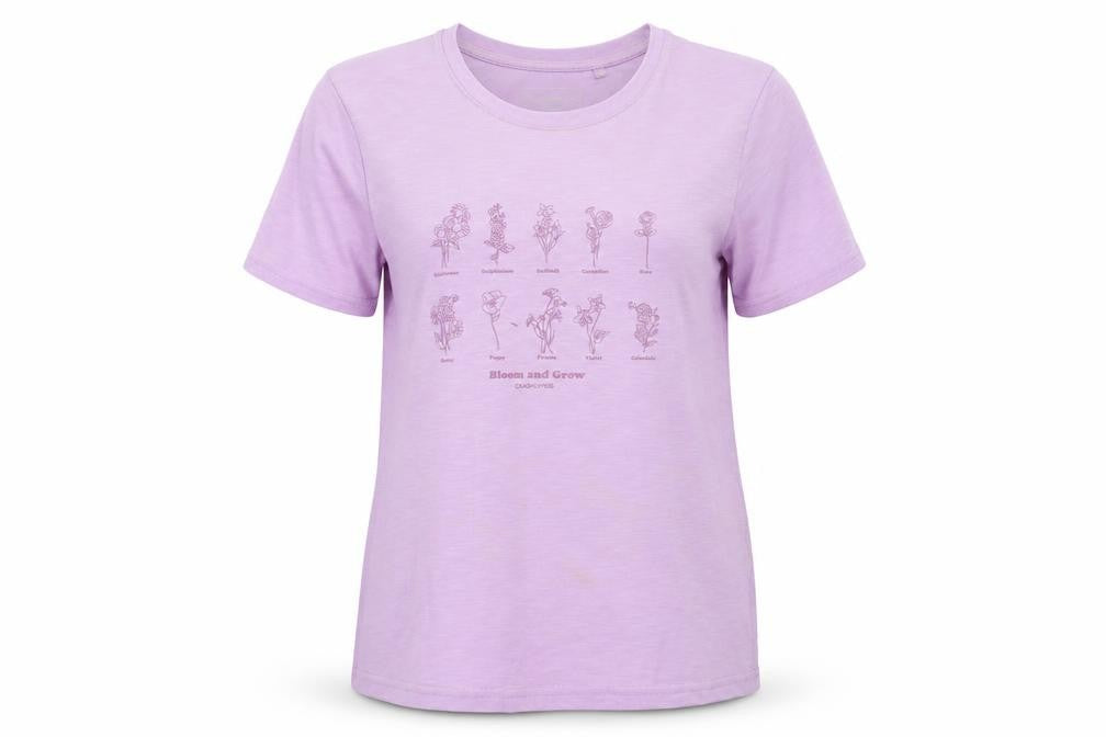 Craghoppers Womens Purple Floral Print T-Shirt UK 8 Short Sleeve