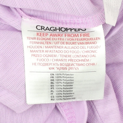 Craghoppers Womens Purple Floral Print T-Shirt UK 8 Short Sleeve