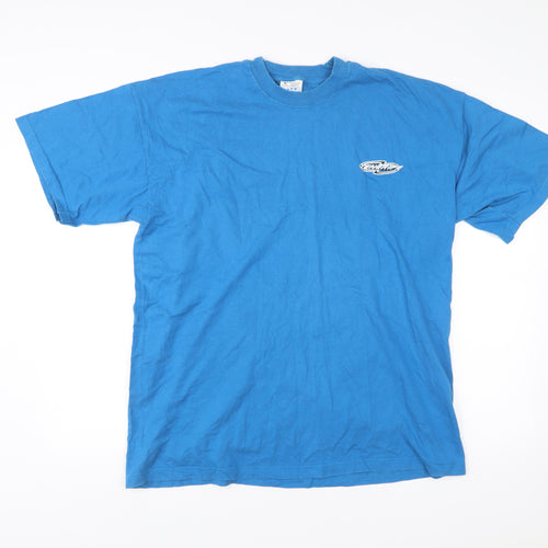 Fruit of the Loom Men's Blue XL Crew Neck Cotton T-Shirt
