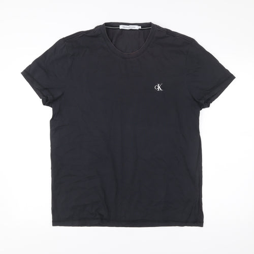 Calvin Klein Men’s Black XL Crew Neck Cotton T-Shirt