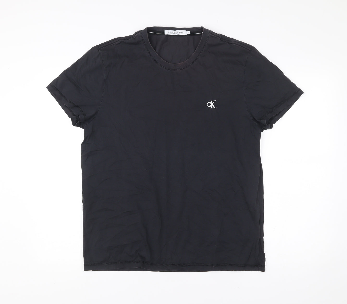 Calvin Klein Men’s Black XL Crew Neck Cotton T-Shirt