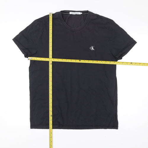 Calvin Klein Men’s Black XL Crew Neck Cotton T-Shirt