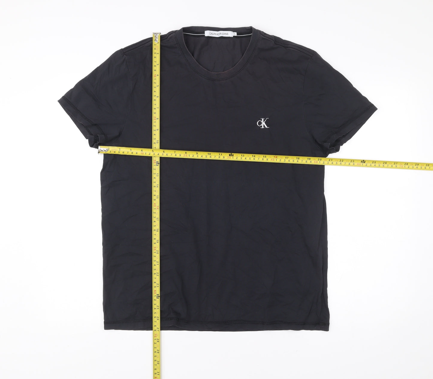 Calvin Klein Men’s Black XL Crew Neck Cotton T-Shirt