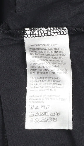 Calvin Klein Men’s Black XL Crew Neck Cotton T-Shirt