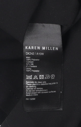 Karen Millen Women’s Black Sequin Strapless Sheath Dress Size 10