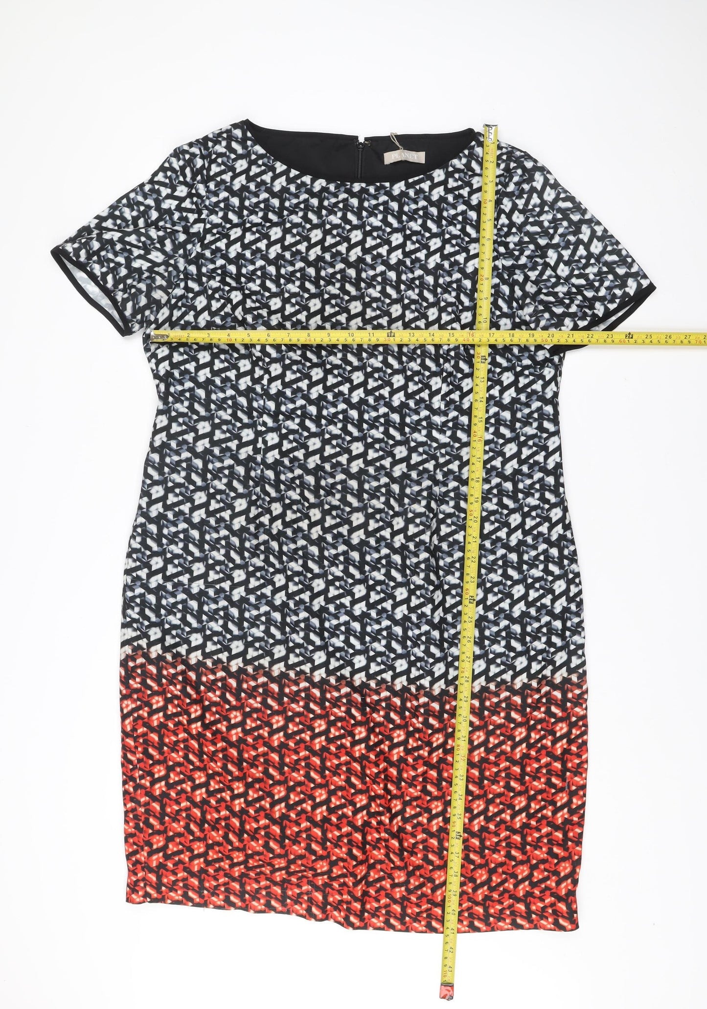 Planet Womens Multicoloured Size 16 Sheath Knee Length Dress