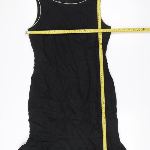 Hobbs Women’s Black Viscose Sheath Dress Size 12 Scoop Neck