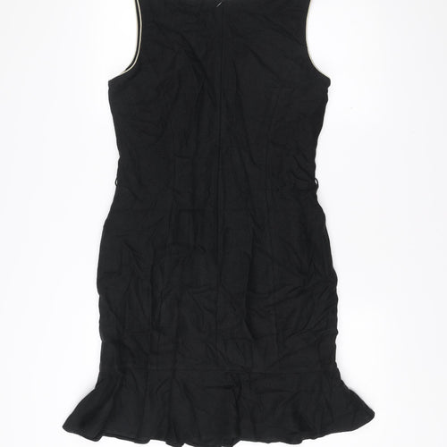 Hobbs Women’s Black Viscose Sheath Dress Size 12 Scoop Neck