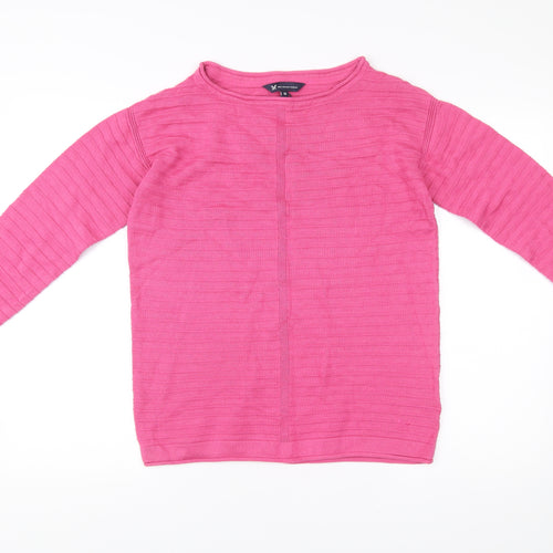 Crew Clothing Women’s Pink Jumper Size 12 Cotton Acrylic Pullover