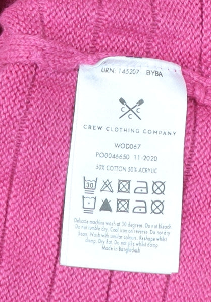 Crew Clothing Women’s Pink Jumper Size 12 Cotton Acrylic Pullover