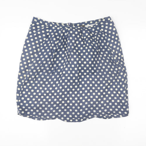 Emily and Fin Women’s Blue Polka Dot A-Line Knee Length Skirt M