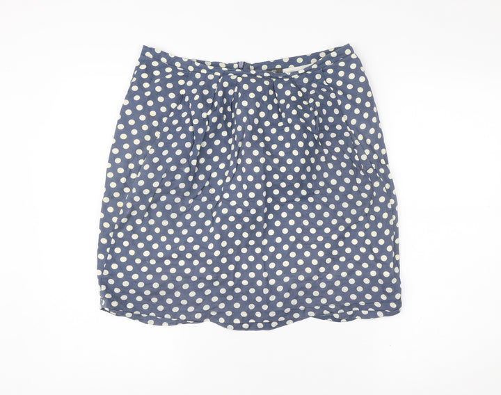 Emily and Fin Women’s Blue Polka Dot A-Line Knee Length Skirt M