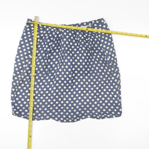 Emily and Fin Women’s Blue Polka Dot A-Line Knee Length Skirt M
