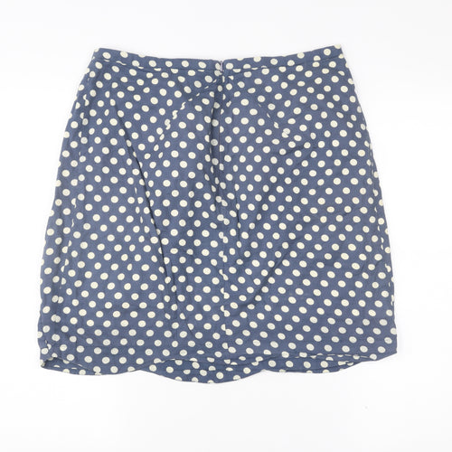 Emily and Fin Women’s Blue Polka Dot A-Line Knee Length Skirt M