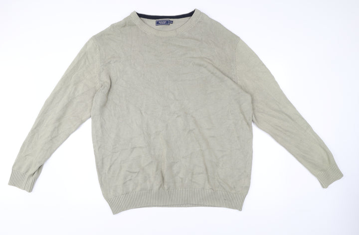 Maine New England Men's Beige 3XL Cotton Crew Neck Jumper