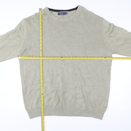 Maine New England Men's Beige 3XL Cotton Crew Neck Jumper