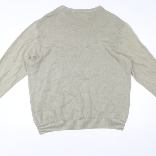 Maine New England Men's Beige 3XL Cotton Crew Neck Jumper